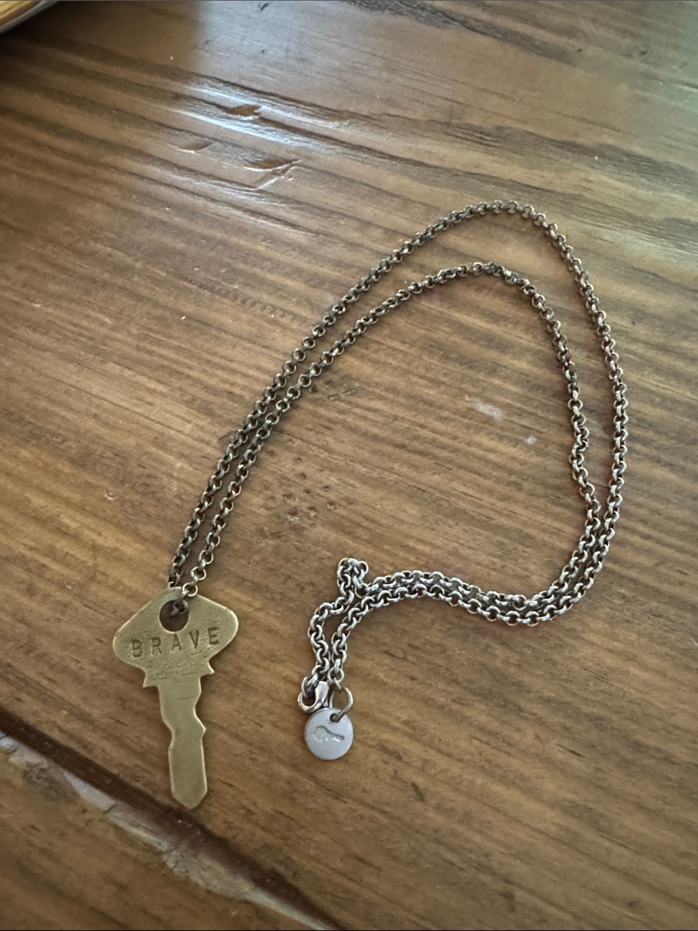 The Giving Keys BRAVE Brass Key Necklace
